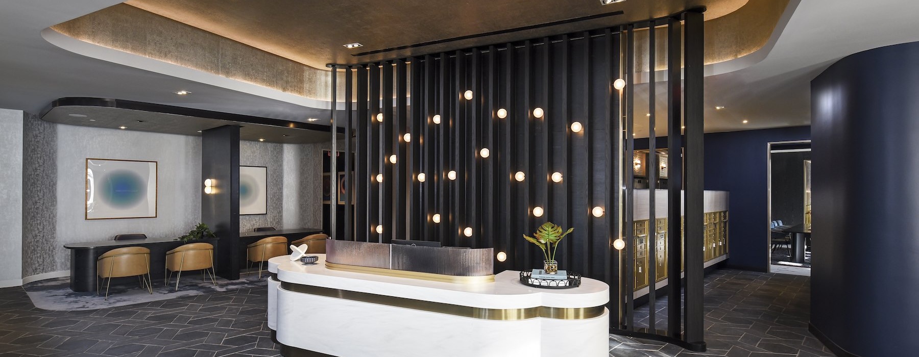 a front desk of a leasing office
