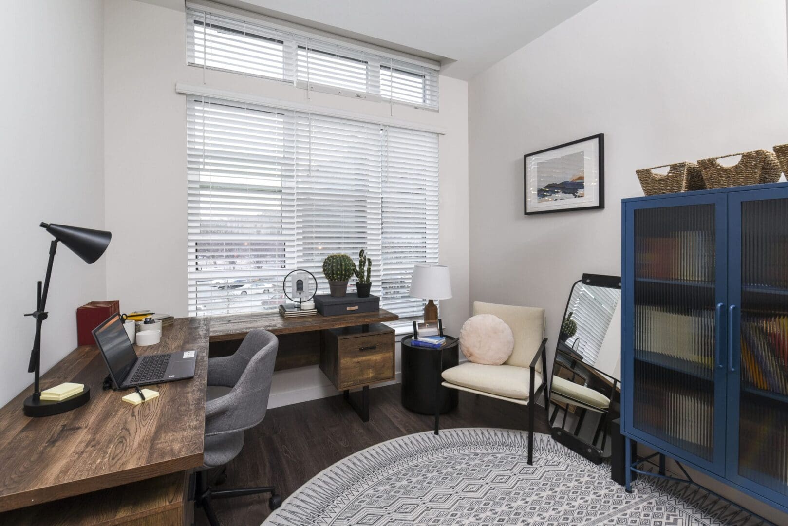 Office space with a large window at our apartments for rent in Capitol Hill, DC